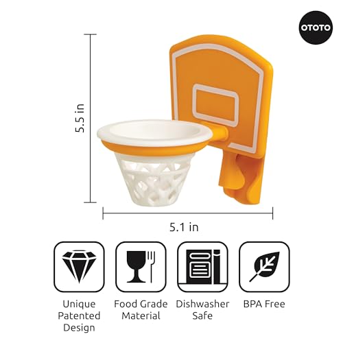 OTOTO Dunk N' Egg Yolk Separator Funny, Unique Kitchen Gadgets, Kitchen Accessories, Unique Cooking Gifts, Basketball Stuff - color: White and Orange