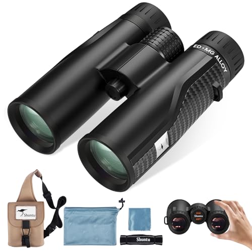 Premium ED HD Binoculars 10x42 for Adults, Waterproof & Fogproof with Magnesium Alloy Body, BAK4 Prism - High Power Binoculars for Bird Watching, Hunting, Travel & Outdoor Sports, Compact - size: ED10X42
