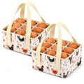 Hsei 2 Pack Egg Collecting Basket 9 Pouches Eggs Gathering Basket Canvas Collection Carrier Bag Durable Holder for Easter Different Size Egg Collection Farm Families Chicken Duck Goose, 7x6x3.5 Inches