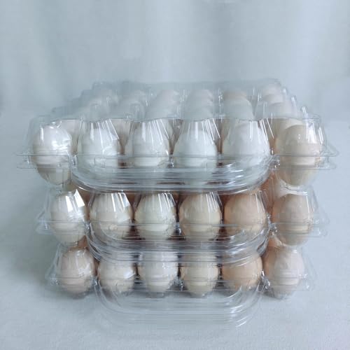 30 Pack Egg Cartons With Handle，Portable Egg Cartons Cheap Bulk. | Cheapest 30 Count Clear Egg Cartons,5*6 Plastic Egg Cartons,Suitable For Storing Egg in Markets, Supermarkets, Kitchens. - size: 30 Pack 5x6 Egg Cartons