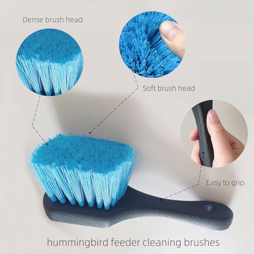 2 Pcs Bird Bath Brushes，Bathtub Cleaning Brush，Hummingbird Feeder Cleaning Brushes，Fountain Cleaner Safe for Birds and Cage，Concrete Bird Baths for Outdoors (Soft Brush with Big Brushing Surface) - style: Soft Brush