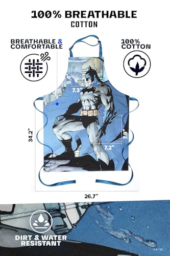 Dalstrong Chef's Apron - Batman™ Edition - Premium 100% Breathable Cotton - 2x Deep Chest Pockets - Neck & Waist Strap - color: Blue