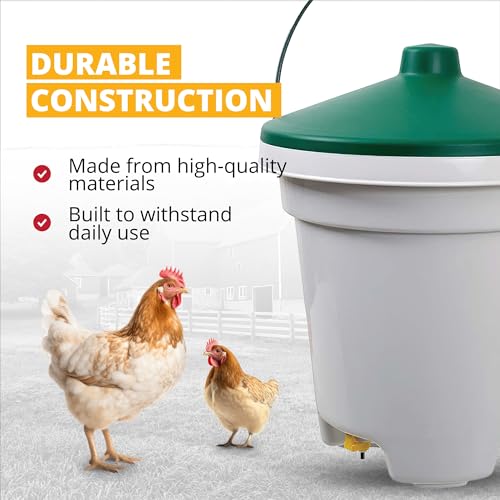 Stromberg's Hanging Nipple Waterer, Sanitary Water Solution for Birds, 3 Recessed Nipples, Easy to Use, Keeps Water Clean, Ideal for Flock Health