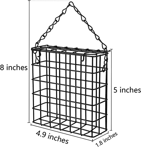 Pack of 2 Bird Suet Cake Feeder for Hanging Outside Metal Garden Yard Wildbird Woodpeckers Feeding