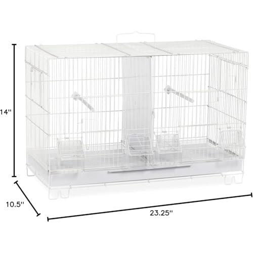 HomeStock Bird Cage with Handcrafted Details - Spacious & Stylish Home for Birds White/Large