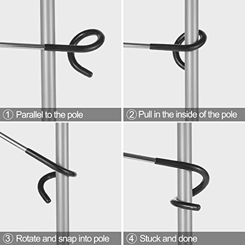 2 PCS Adjustable Wrap Hooks, Bird Feeder Pole Attachment, Extra Feeder Arm, Addition Pole Hook, Hanging Birdfeeder Accessories