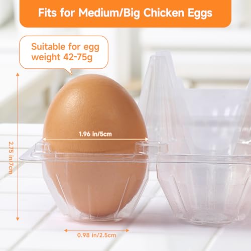 DecarDamai 100 Pack 3x4 Plastic Egg Cartons Cheap Bulk 12 Count Clear, Reusable & Sturdy Design Eggs Carton Bulk Perfect for Family, Farm, Markets, Display (Egg Storage Containers)