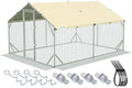 Quictent Large Metal Chicken Coop Run Upgraded Reinforced Hardware Cloth | Premium Galvanized Metal Tube, Walk-in Poultry Cage for Outdoor Yard Farm, Waterproof Cover, 13.1x9.8x6.6FT - size: 13.1x9.8FT