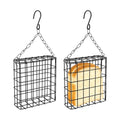 2-Pack Suet Bird Feeders for Outdoor, All-Weather Durable Metal Mesh with Double-Latch Closure, Versatile for Suet, Seed, Nesting Material & Oranges, Attracts Woodpeckers & Songbirds(Black)