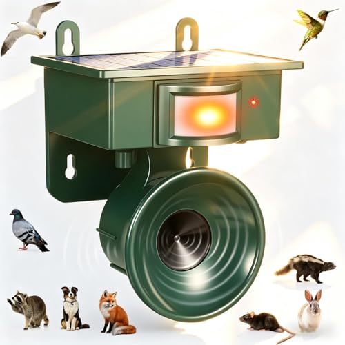 2026 Solar Ultrasonic Bird Repeller Outdoor,Woodpecker Deterrent for House,Weatherproof Pigeon Goose Bird Deterrents for Outside Sparrow Birds Repellent Scare Devices for Balcony Porch Patio Yard Farm