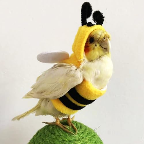 Pet Bird Clothes Honeybee Costume Flight Suit for Parrot Bird Costume Lovebirds Cockatiel Photoshooting Suit