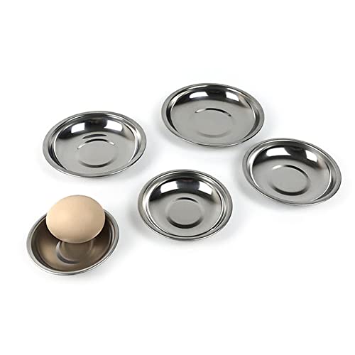 esowemsn 10PCS Stainless Steel Sauce Dishes Mini Appetizer Serving Plates 4inch Round Seasoning Dishes Sushi Dipping Bowl for Home Kitchen Restaurant - size: 10cm
