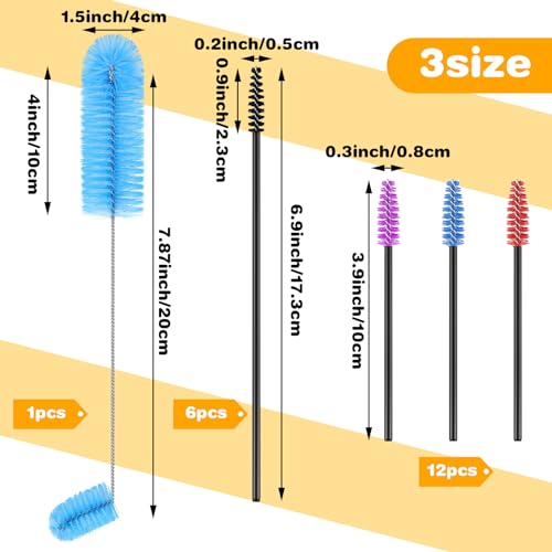 Hummingbird Feeder Cleaning Brush 19 Pieces 3 Size Mini Nylon Double Headed 2 in 1 Hummingbird Brush Hard to Reach Places Tiny Cleaning Kit(Blue) - color: Blue
