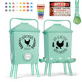 Tgeyd Automatic Chicken Feeder and Waterer Set(4.2Gal/21Lb) with Stand Legs, Sloped Roof Design, Gravity-Fed System for Poultry,Chicken Coop Accessories