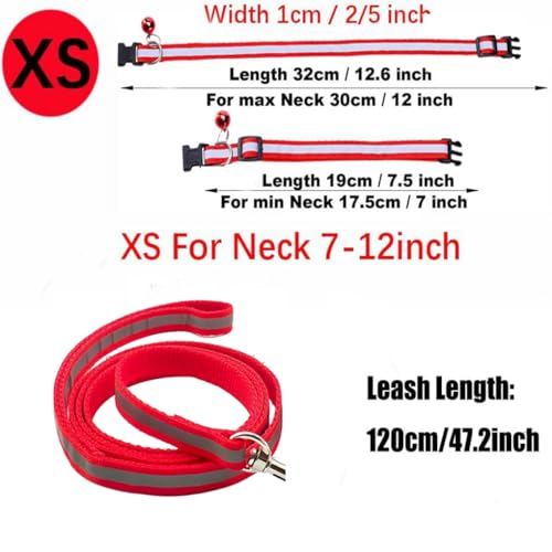 XXS Dog Collar with Leash Set, Puppy Collars with Bell Basic Nylon Reflective Cat Collars for XXS Xs Small Pet Animal Litter Tiny Kitten Girls,Purple - color: Purple