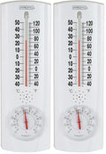 Springfield Vertical Thermometer and Hygrometer, Indoor Outdoor Thermometer, Wireless Humidity Meter for Patio, Garden, or Nursery Areas (9.125-Inch) (Pack of 2) - size: 1 Count (Pack of 2)