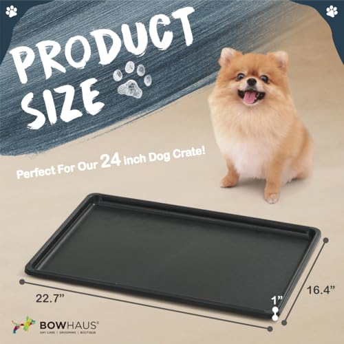 CAPHAUS 22.7" Replacement Tray for 24” Dog Crate, Durable, Multi-Purpose Plastic Bottom Pan for Pet Kennels, Easy to Clean & Install - color: Tray Only, size: 22.7"L x 16.4"W x 1.0"H