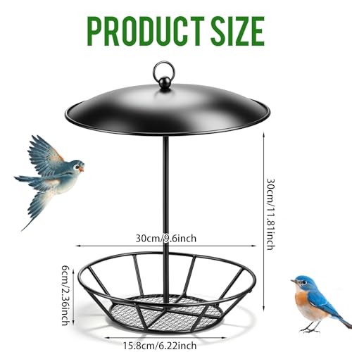1 Pack Cylinder Bird Feeder Outdoor Bird Seed Cylinder Metal Suet Cake Holder Backyard Wild Birdfeeding Seed Feeder for Outdoors Garden Black