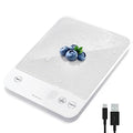 Etekcity 22lb Food Kitchen Scale, USB Rechargeable, IPX6 Waterproof | Digital scale with grams & ounces, 1g precision, 5 weight units, tare, ideal for baking and meal prep, White - color: Achromatic White
