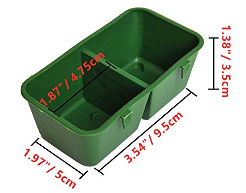 Litewoo Bird Food Water Feeder Parrot Seed Bowl for Cage (3.9inch 2 in 1) | 3.54x1.38x1.97 in, BPA-free plastic, with hooks, easy to clean, prevents tipping and mess, for small bird/parakeet /cage - size: 3.9inch 2 in 1