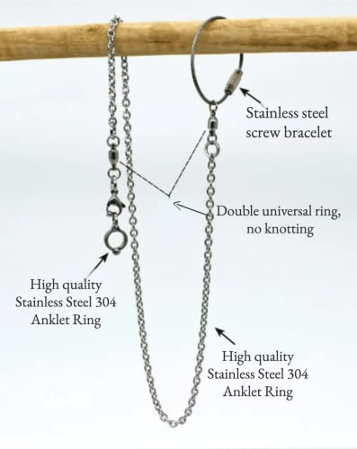 Bird Foot Chain Flying Stainless Steel Training Rope Outdoor Parrot Ankle Foot Ring Accessories Bird Harness Leash Prevent Escaping (Model6) - size: Model6