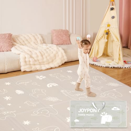 Joypony Baby Play Mat, 47 x 47 Inch Foldable Play Mats for Babies and Toddlers, Waterproof & Anti-Slip Portable Baby Floor Mat for Playpen with Travel Bag. - size: 47x47x0.4 Inch