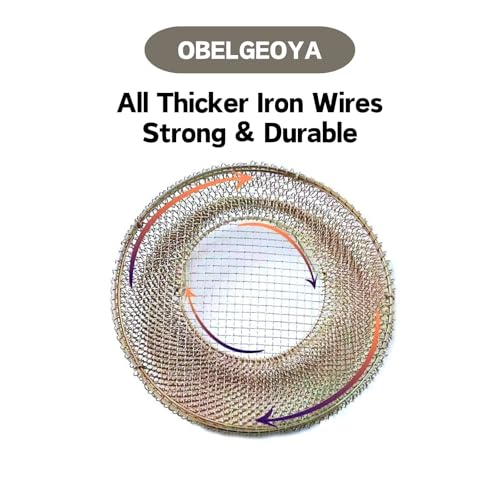 Collapsible Round Egg Basket - Metal Wire Storage with Handles, Perfect for Hanging & Family Farm Gathering - Gloden Basket for Chicken Farm, Holds 25 eggs, Small