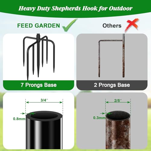 Shepards Hooks for Outdoor Bird Feeder Pole 92 Inch Adjustable Tall Heavy Duty Shepherds Hooks for Hanging Plant Baskets, Solar Lights, Wedding Decor, Lanterns, Black (2 Pack) - size: 92 Inch