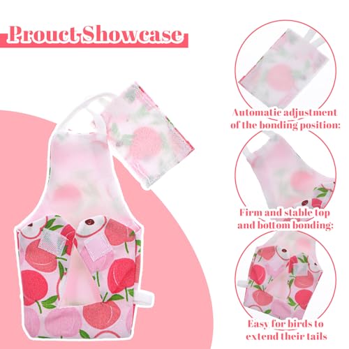 5 Pcs Bird Diaper, Parrot Nappy with Waterproof Inner Cute Parrot Pants Reusable Cockatiel Clothes Flight Suit for Parakeet Cockatiel Mini Macaw Budgie Canary