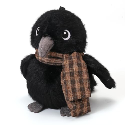 Black Crow Plushies with Shawls Bird Stuffed Animal Bag Pendant Little Crow Stuffed Plush Toy Christmas Birthday Valentine's Day Gift for Kids Girlfrends - color: Crow