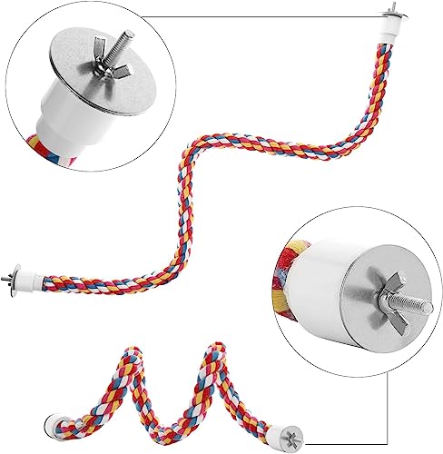Bird Rope Perches,Parrot Toys 41 inches Rope Bungee Bird Toy (41 inches)[1 Pack] - size: 41 inches