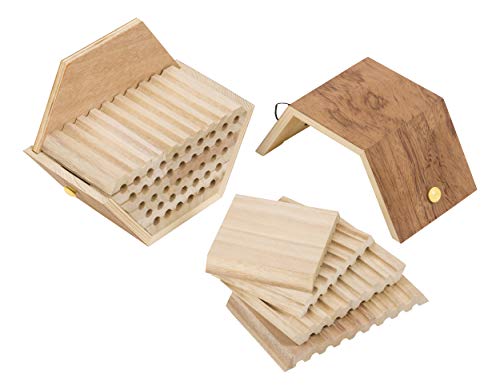 Toysmith Beetle & Bee Solitary Habitat Kit, Wooden Outdoor Science Toy | Kids Outdoor Toy, Bee House Craft, Garden Kit Learning, 13 FSC Wood Pieces, No Glue Hardware, Age 8+ Pollinator Activity - style: Solitary Bee Habitat