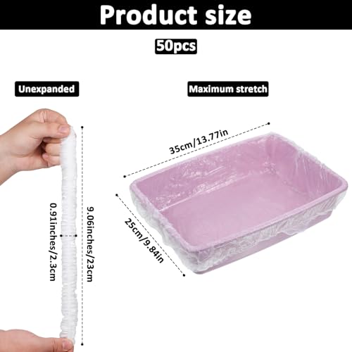 Qianyu 50 PCS Small Animal Cage Liners Disposable Rabbit Bedding & Litter Box Liners Toilet Plastic Film Pan Bags for Bunny Cat Guinea Pig Bird Hamster Chinchilla