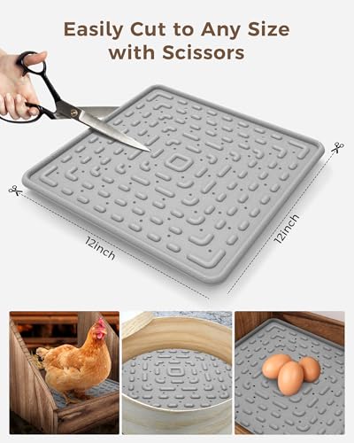 Washable & Reusable Nesting Pads for Chicken Coop - 4Pcs Chicken Nest Mats - Durable 12"x 12" Plastic Nest Box Pads for Egg Laying Hens (Soft, Easy Clean, Premium)