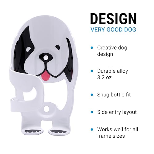 Portland Design Works Water Bottle Cage - Lightweight Water Bottle Holder for Bikes, Very Good Dog Cage, White - style: Very Good Dog Cage - White