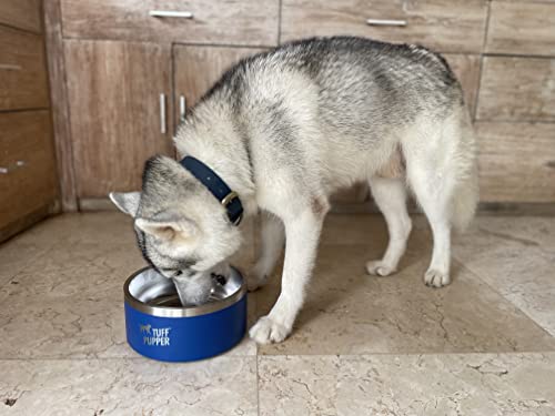 Tuff Pupper 100 oz Heavy Duty Insulated Stainless Steel Dog Bowl for Large Dogs, Non-Slip Base, Dishwasher Safe - color: Midnight Blue, size: 100oz