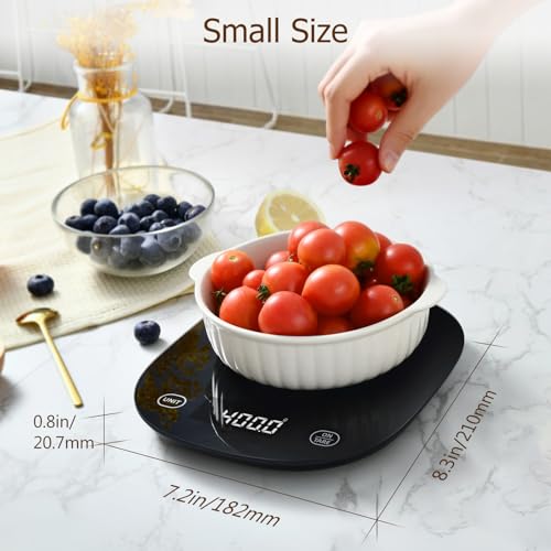 Arboleaf Smart Food Scale with Nutritional Calculator, 22lb Kitchen Scale | Food scales for kitchen with app for macro, keto, calorie, cooking, grams and ounces, 0.1oz/0.5g, AAA Battery Operated - color: Black