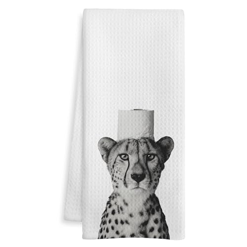 Leopard Gift Hand Towels for Bathroom, Cheetah Bathroom Decor, Trendy Cheetah Print Decorative Hand Towels for Guest Washroom Power Room Vanity Half Bath, 16x24 Inch - color: Leopard
