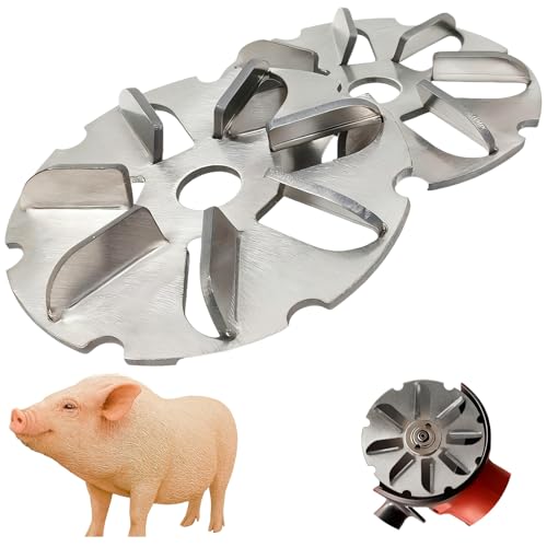 Stainless Steel Pig Hair Removal Tool - Electric Scraper for Livestock | 2 Pack Labor-Saving Scraper Disc, Dehairing Machine, Heavy-Duty Farm Hog Scraping Tool, for Pigs, Cattle, Sheep, Horses