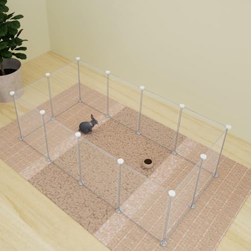 Pet Playpen Portable Small Animals Playpen, Customizable Shape & Height Pet Fence Yard Fence for Guinea Pigs, Bunny, Ferrets, Mice, Hamsters, Hedgehogs, Puppies, Turtles-12 Panels