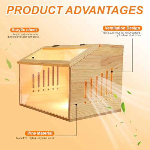 Brooder Box for Chicks，Indoor Smart Wooden Poultry Brooder with Heater, Suitable for 5-7 Newborn Chicks, Ducks, Quail, etc.（12 * 12 * 15.7inch） - size: 15.7"L x 12.0"W x 12.0"H
