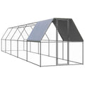 Large Chicken Coop Outdoor Metal Poultry Cage 6.6x6.6x6.6ft Silver Galvanized Steel Walk-in Hen House Run for Backyard Duck Rabbit Animal Enclosure Pen with Weatherproof Cover - color: Silver-B