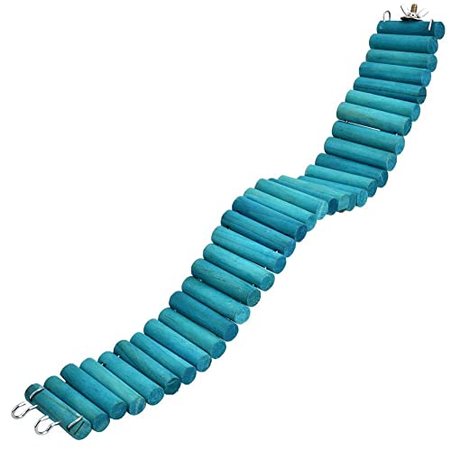6x50cm Wooden Climbing Ladder, Bendable Metal Core | Shape into arches or bridges for cages, hang with hooks for instant setup, chewable wood dulls teeth naturally, reduces bored