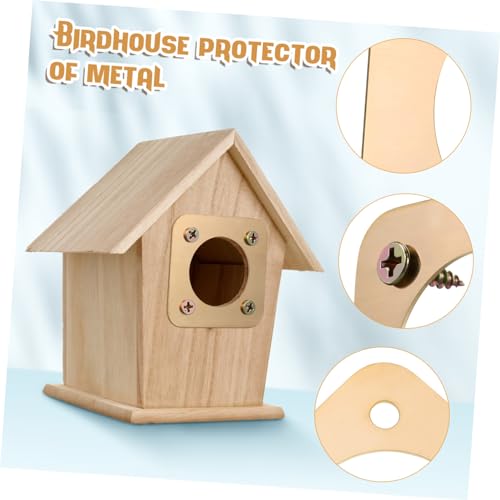 GANAZONO 8 Pcs Metal Bird House Predator Guards House Hole Protector for Birdhouses Sturdy Copper Entrance Protectors