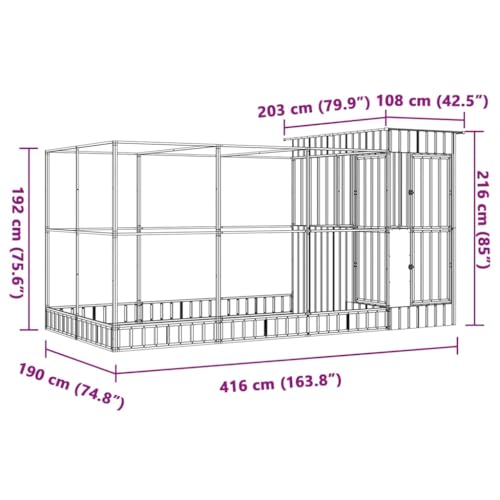Aviary Cage with Extension and Lockable Door, Steel Large Bird Cage, Aviary Spacious and Versatile Cage for Small Size Birds Parrots Parakeet Cockatiel Flight Bird, 163.8"x79.9"x85",-262 - size: 163.8"x79.9"x85"