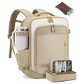 LOVEVOOK Travel Backpack for Women Men, 40L Carry On Backpack with 3 Packing Cubes,TSA Personal Item Travel Bag Airline Approved, Water Resistant Weekender Overnight Luggage Daypack - color: H-hkaki-beige-brown, size: Large - 17.3 Inch - 40L - 3 Pcs