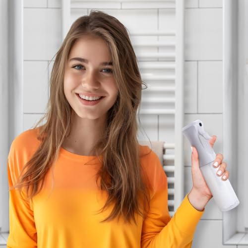 VIGOR PATH Continuous Mist Clear Spray Bottle 200ml Fine Mist for Hair | Ultra Fine Atomizer Leak Proof Ergonomic Construction 360 Refillable - size: 6.7 Ounces