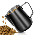 2.5Cup Dog Food Scoop, Stainless Steel Measuring Cup,Pet Food Measuring Scoop for Dogs, Cats, Birds and Small Pets,and Kitchen use-Ideal for Dry Food & Treats(Black) (2.5CUP)