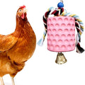Chicken Toys,Bird Beak Grinding Stone,Chicken Coop Accessories,Chew Treats Toy with Bell for Chicken, Hens, Turkeys,Ducks,Birds,Poultry(Pink) - color: PINK