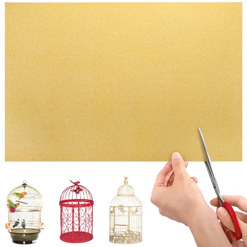 Okllen 50 Pieces Gravel Liner Paper for Bird Cage, 11 x 17 inch Birdcage Liner Pet Bedding Accessories, Parrot Cage Sandpapers